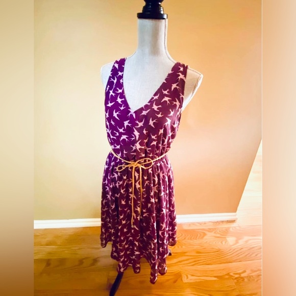 Kismet Purple Bird Dress size Medium - Picture 2 of 7